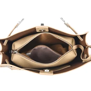 Sac à main cabas en cuir classique avec pochette intérieure sac seau élégant poignée femme