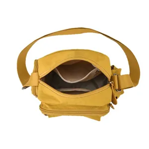 Yellow multi-pocket waterproof crossbody shoulder bag casual outdoor camera bag main view