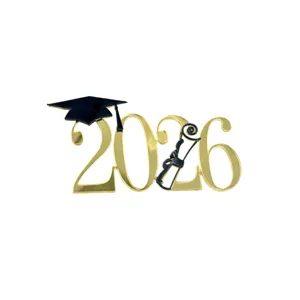 2026 graduation cake topper acrylic gold black grad cap party dessert decoration supply