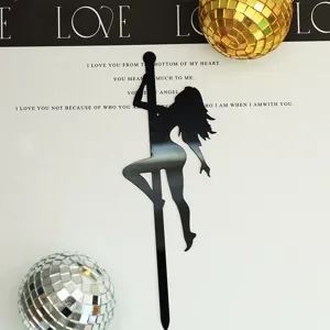 Décoration de gâteau silhouette danseuse pole dance sexy pour fête anniversaire 1pc