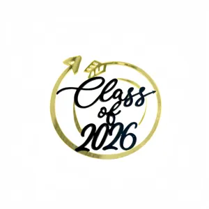 Gold and black 2026 graduation cake topper acrylic party decoration class of 2026