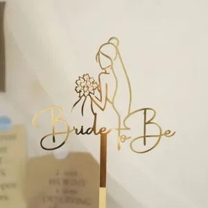 Gold acrylic bride to be cake topper for bachelorette party wedding cake decoration supplies