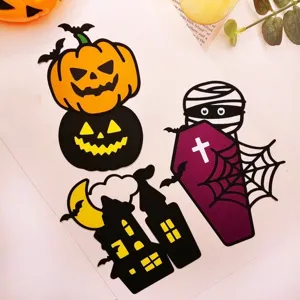 Halloween papel pastel adornos conjunto calabaza momia castillo fiesta decoración suministros