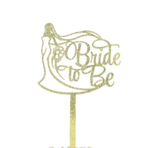 Gold glitter acrylic Bride to Be cake topper for bachelorette party wedding bridal shower
