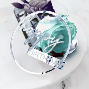 Acrylic Happy Birthday Cake Topper INS Style Party Decoration Clear Acrylic Sign 1Pc