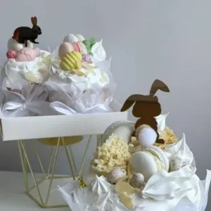 Easter bunny acrylic cake topper set Easter egg cupcake decorations party dessert decor