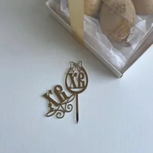 Easter acrylic cake topper set gold mirror finish cupcake decorations holiday party decor