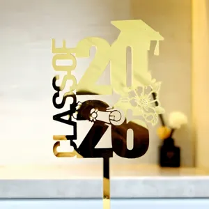 Goldener Acryl Klasse 2025 Tortenaufsatz fuer Abschluss Party Dekoration Kuchen Deko