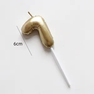 Gold foil balloon number cake candle birthday party celebration dessert decoration item