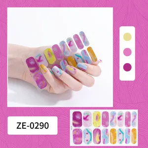Pegatinas de arte de uñas con brillo colorido 16 piezas envolturas de manicura para damas.