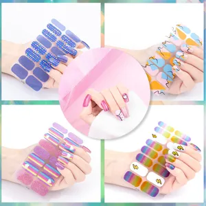 Pegatinas de Uñas con Purpurina Rayas Degradadas Estrella Luna Calcomanías de Arte de Uñas Tiras de Manicura para Mujeres Belleza