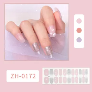Pegatinas de uñas con purpurina degradada nube rosa estrella nail art manicura set