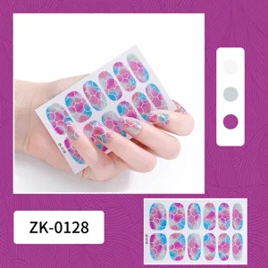 Gradient glitter nail wraps full cover adhesive nail art stickers for women girls manicure