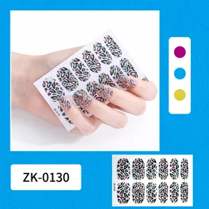 Leopard print nail stickers full wrap nail art decals for women manicure fashion accessory