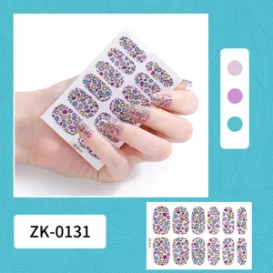 Colorful dot glitter nail wrap sticker detail showing sparkling texture and vibrant patterns.