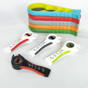 Multi-functional bottle opener set, versatile jar opener for kitchen use, easy grip and durable.