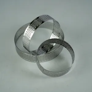 Stainless Steel French Mousse Ring Cheese Tart Cake Mold Perforated Baking Tools