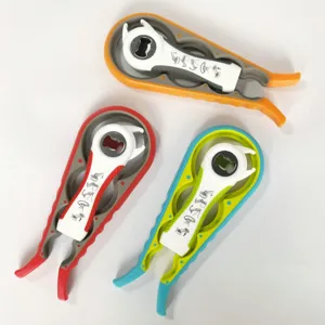 Multi-functional jar opener set, colorful kitchen tools for easy bottle and can opening.