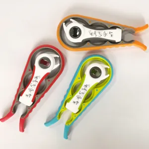 Multi-functional bottle opener kitchen tool, 4-in-1 jar opener set, easy twist cap opener for daily use.