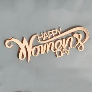 Topper de Gâteau Jour des Femmes en Acrylique Or Rose Fête des Mères Cupcake Topper