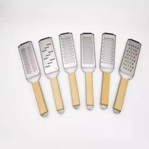 Stainless Steel Cheese Grater Lemon Zester Wood Handle Kitchen Tool For Chocolate Fruit Vegetable Slicing Cooking