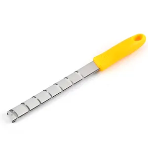 Professional stainless steel cheese grater lemon zester with yellow handle for kitchen