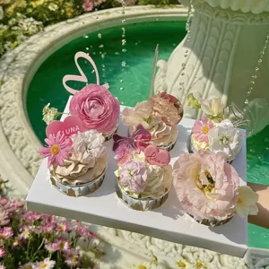Mother's Day acrylic cake topper Monet garden style floral cupcake decoration party dessert table.