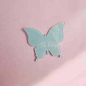 Oh baby papillon gâteau topper acrylique décoration de fête belle fête prénatale dessert