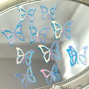 3D πεταλούδα διακόσμηση τούρτας ακρυλικό ιριδίζον πεταλούδα topper για πάρτι γενεθλίων