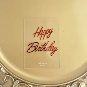 Transparent acrylic double layer happy birthday cake topper party decoration dessert table