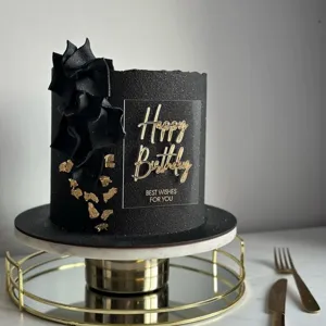 Acrylic Happy Birthday Cake Topper Double Layer Clear Mirror Finish Letters Birthday Party Decoration Event Dessert Sign Decor