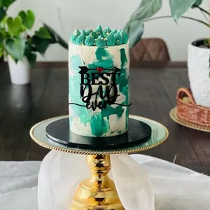 Topper per torta in acrilico Best Day Ever decorazione compleanno festa matrimonio nero