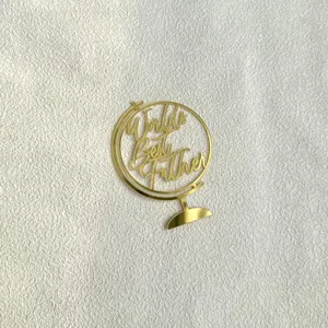 Cake topper globo in acrilico oro World's Best Father per decorazione festa del papa