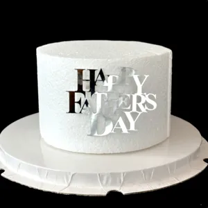 Decorazione laterale per torta in acrilico argento Happy Festa del Papa festa.
