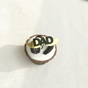 Festa del Papà nero oro DAD baffi torta topper cupcake decorazione festa forniture pasticceria