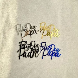 Decorazione per torta Festa del Papà in acrilico spagnolo Feliz Dia Papa topper.