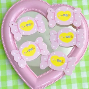 Bonito juego de adornos de pastel de papel de caramelo rosa para decoración de fiesta de cumpleaños