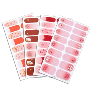 New Year Valentine Nail Polish Strips Festive Lion Dance Fireworks Heart Press On Nail Stickers DIY Nail Art Decals
