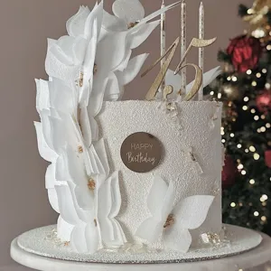 Acrylic happy birthday cake topper round dessert decoration party supplies for celebration