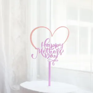 Rosa acrilico Happy Mothers Day pastel topper para fiesta del dia de la madre decoracion