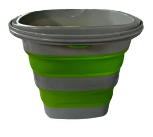 Portable collapsible bucket, outdoor fishing washing and car storage telescopic plastic tub.