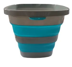 Portable collapsible bucket for outdoor fishing, car washing and home storage, foldable design.