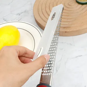 Stainless steel cheese grater lemon zester kitchen tool with protective cover for home use