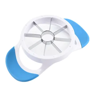 Stainless steel apple slicer with blue handles fruit cutter kitchen tool for fast slicing
