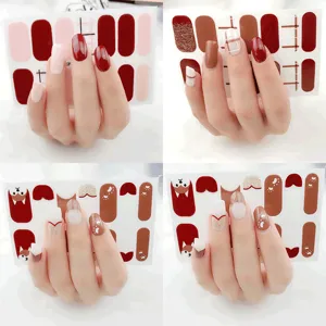 Trendy Nail Art Stickers Manicure Decals Leopard Print Grid Cat Eye Design DIY Nail Wraps For Women