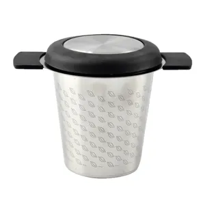 Stainless Steel Tea Infuser Basket with Silicone Handles and Lid for Loose Leaf Tea
