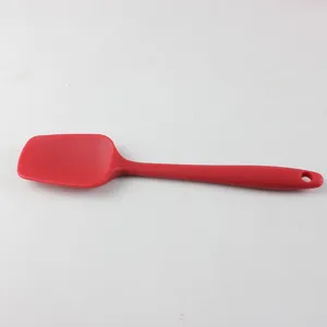 Red silicone spatula for baking kitchenware cooking cake cream scraping tool detail view item