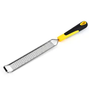 Rape à fromage en acier inoxydable zesteur de citron avec poignée ergonomique jaune