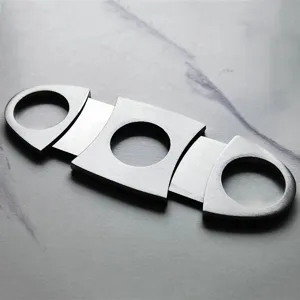 Stainless steel double blade cigar cutter portable metal scissors for smoking tools