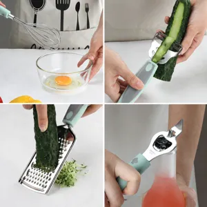 Rostfreies Edelstahl Küchenhelfer Set mit ergonomischem weichem Griff ideal für tägliches Kochen.
